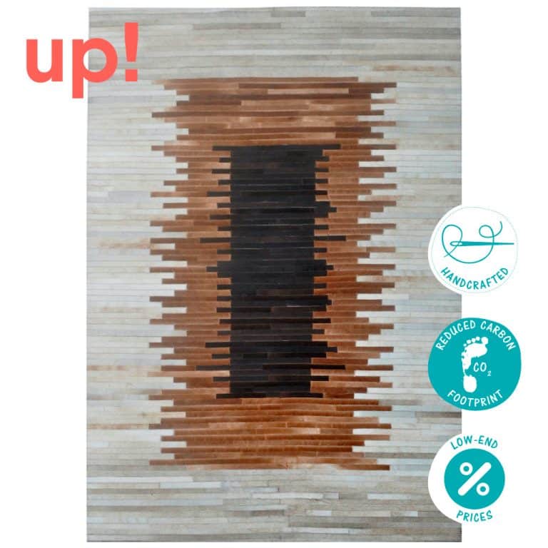 Abstract Minimalist Cowhide Rug Upcycle Refinery Free Worldwide