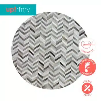 Circular Chevron Cowhide Rug