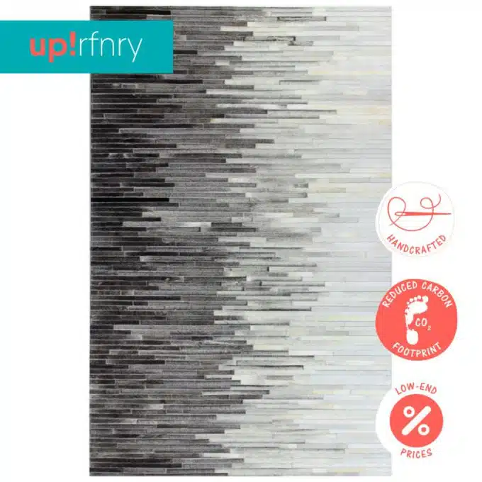 Grayscale Cowhide Patchwork