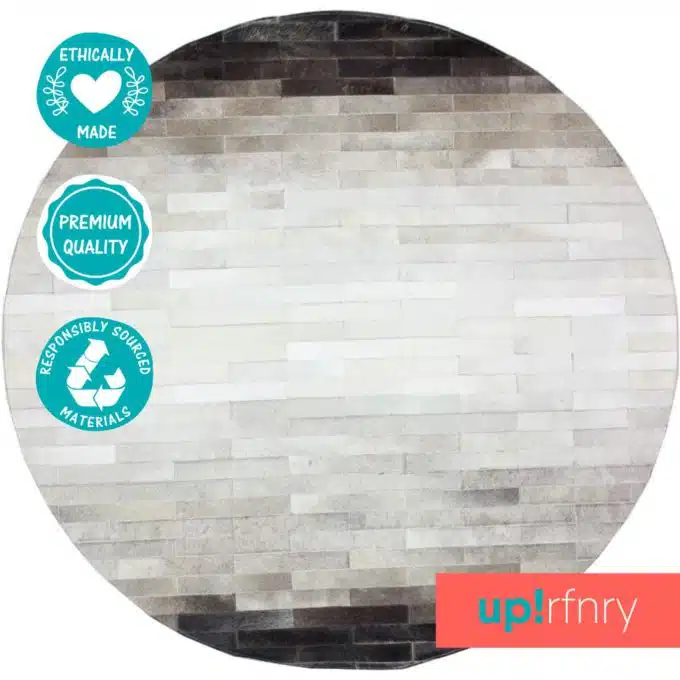 Round Grey Ombre Rug