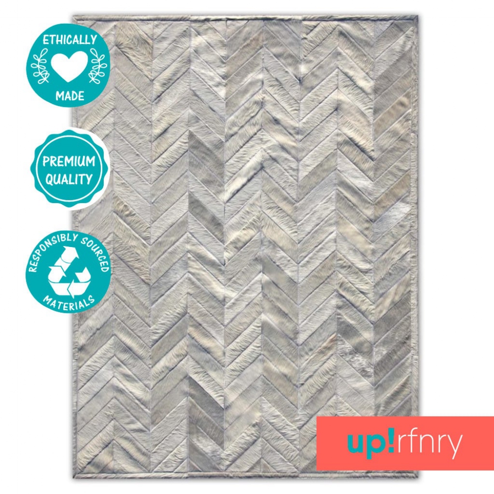Chevron Cowhide Rug Patchwork Rugs Upcycle Refinery Free