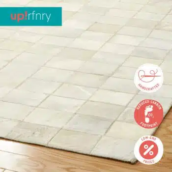 All White Patchwork Rug