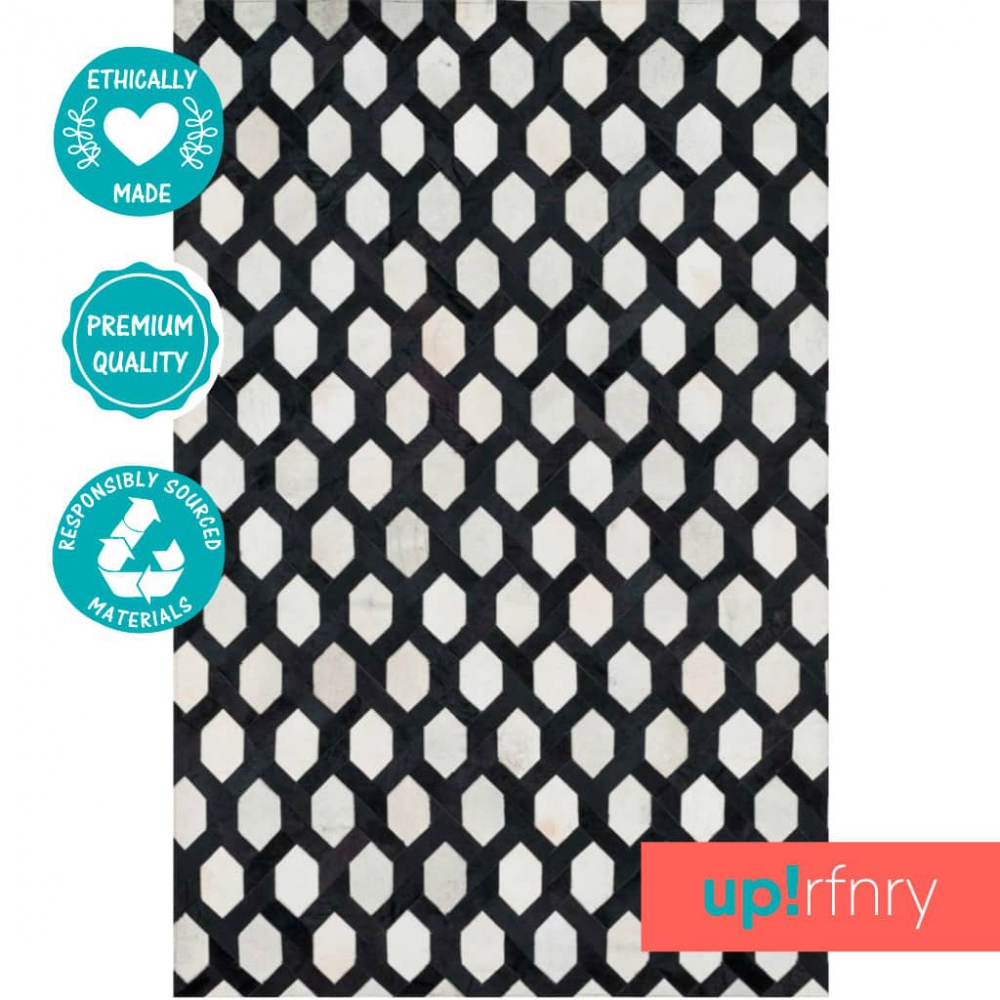 Fence Cowhide Rug Patchwork Rugs Upcycle Refinery Free Worldwide