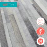 Round Gray Striped Rug