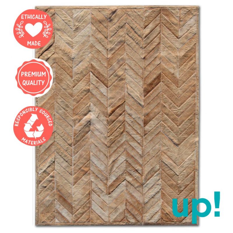 Chevron Cowhide Rug Patchwork Rugs Upcycle Refinery Free