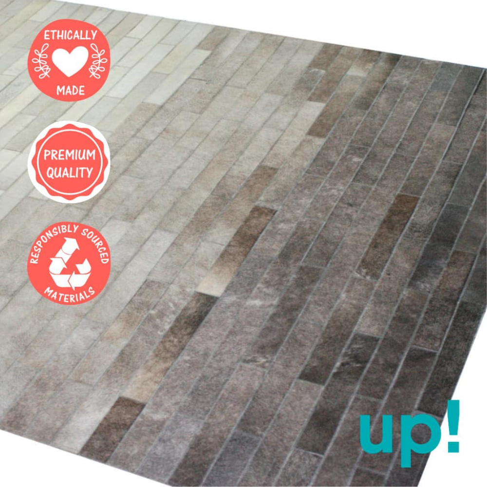 Bricks Cowhide Rug Patchwork Rugs Upcycle Refinery Free Worldwide