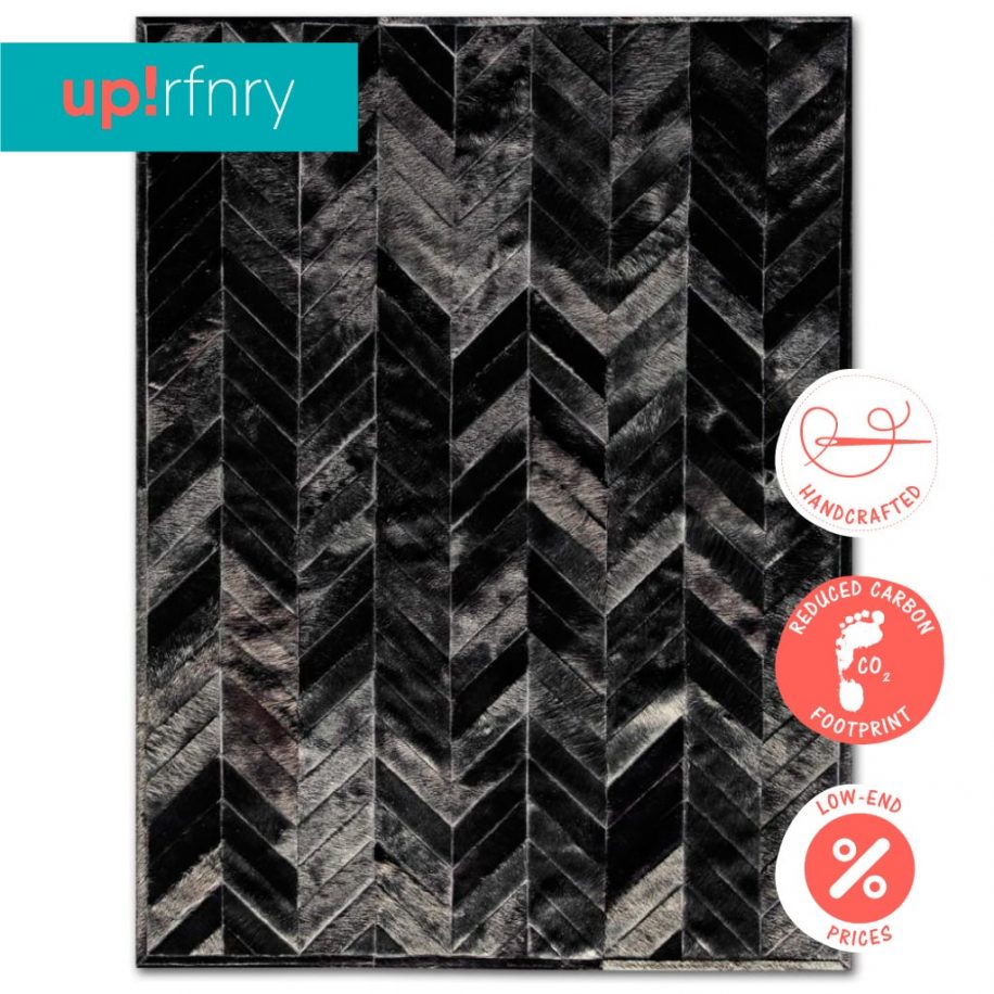 Chevron Cowhide Rug Patchwork Rugs Upcycle Refinery Free